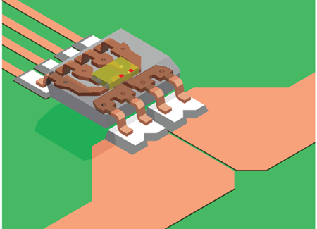 Figure 3: ACS724 current sensor IC showing Hall plate alignment