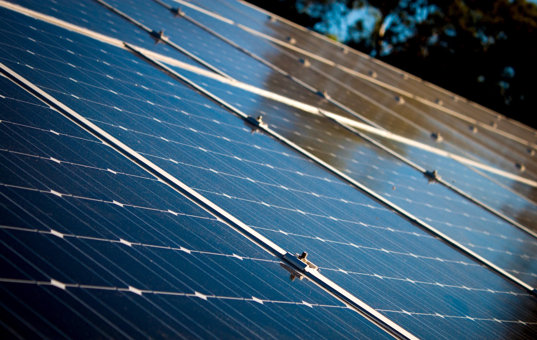 Close up of solar panels