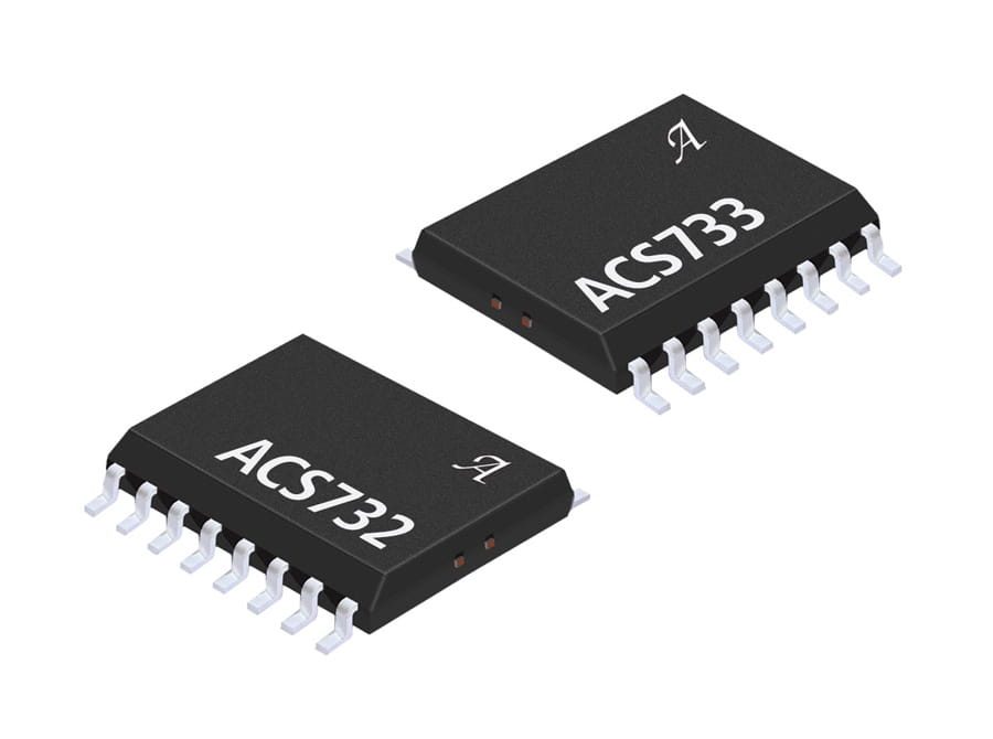 ACS732、ACS733:帯域幅 1MHz、絶縁型電流センサーIC、SOIC-16パッケージ