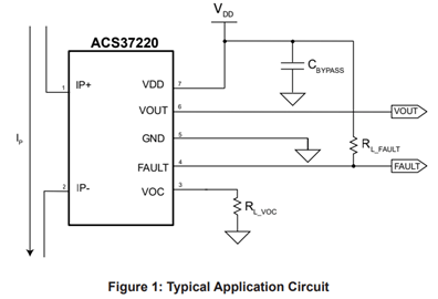ACS37220 Typical Application Diagram